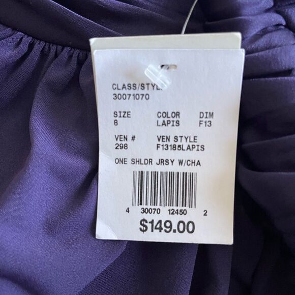 David’s Bridal Womens One Shoulder Ruched Empire Waist Maxi Bridesmaid Dresses 8 - Picture 5 of 6